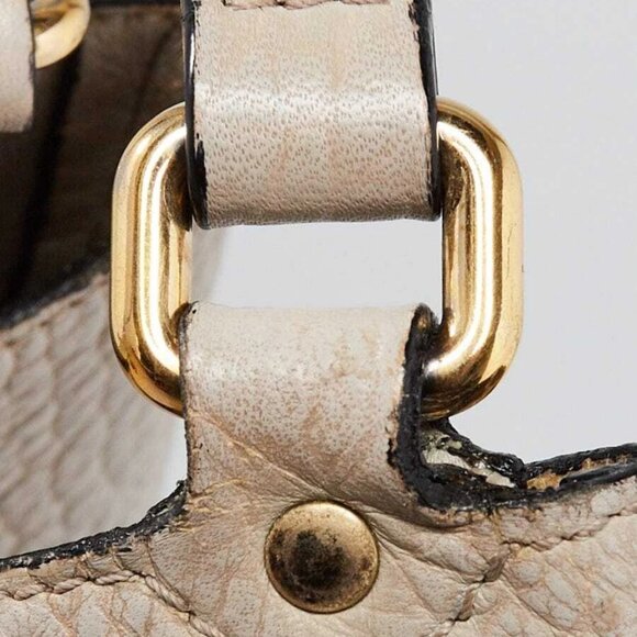 Burberry Grey Embossed Check Leather Small Canterbury Tote Bag - Picture 9 of 12